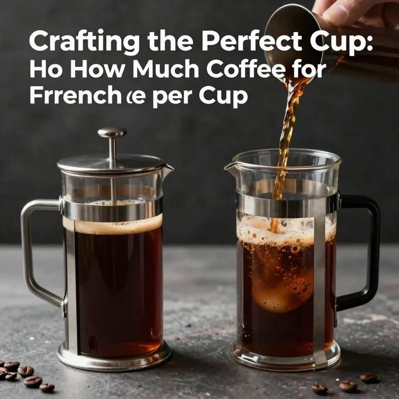 Standard coffee measurements in action with a French press and fresh coffee.