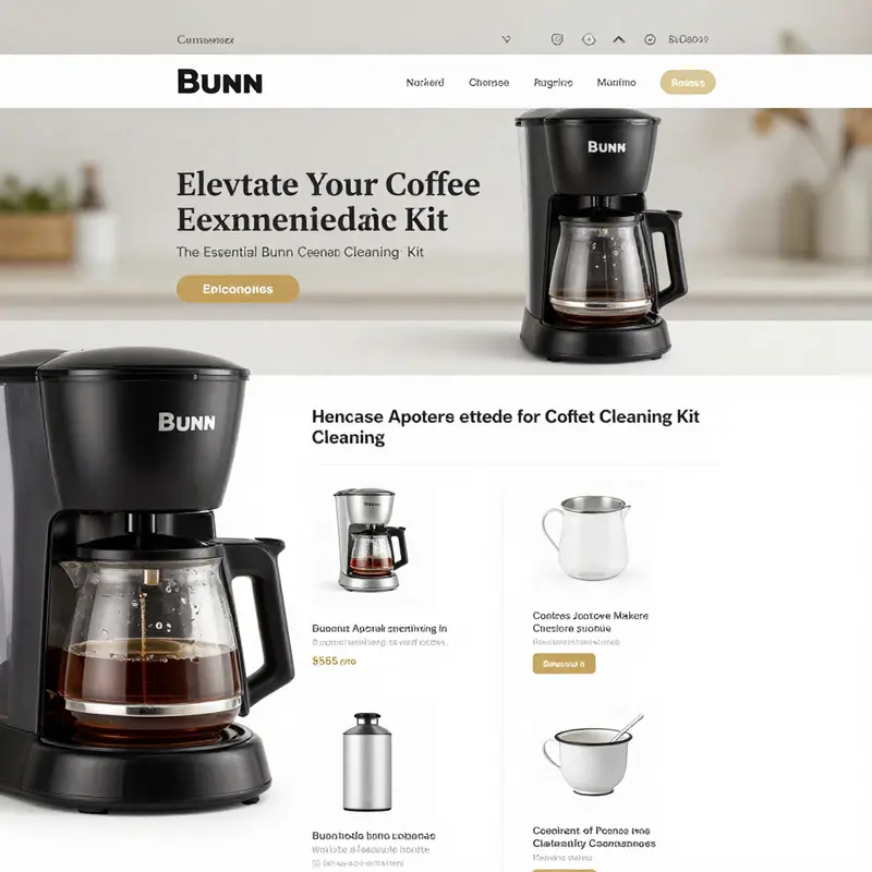 Detailed components of the Bunn coffee maker cleaning kit, highlighting essential tools for maintenance.