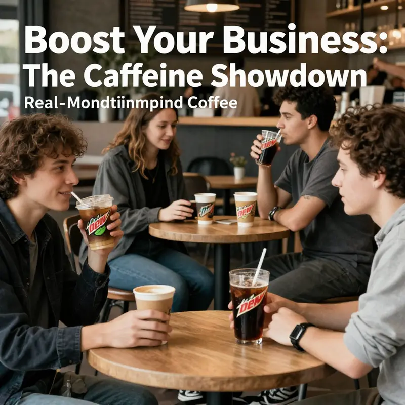 Direct comparison of caffeine content in Mountain Dew and coffee.