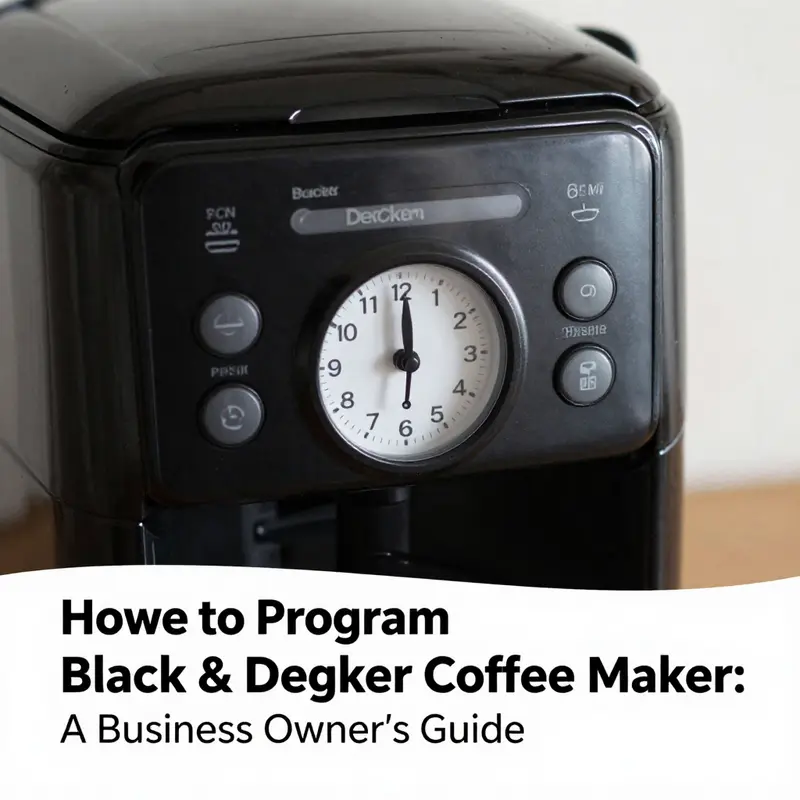 Setting the time on a Black & Decker coffee maker control panel.