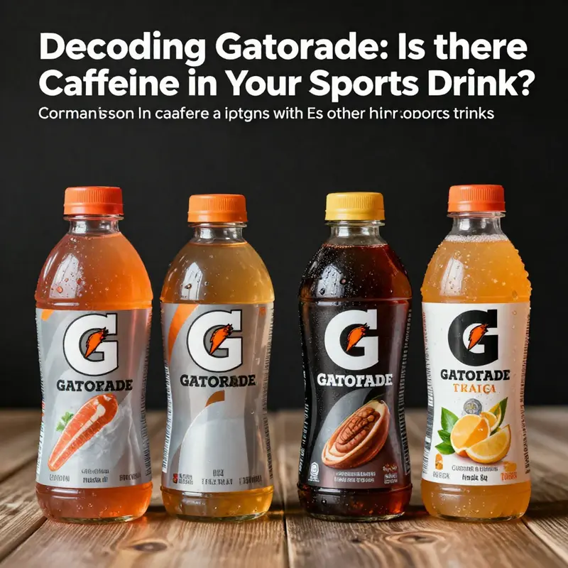 A visual representation of Gatorade products and their caffeine-free ingredient list.