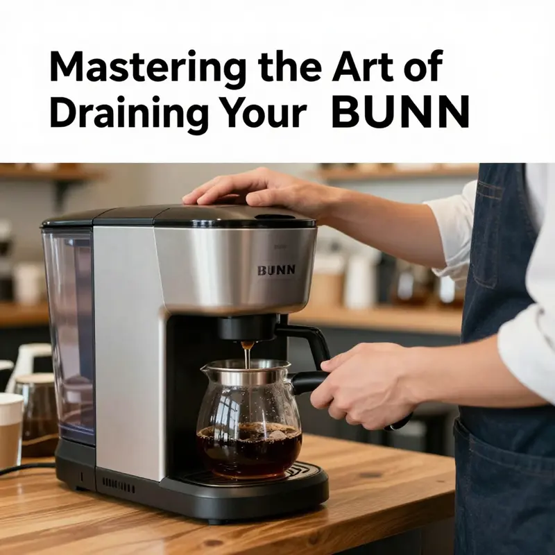 A comprehensive step-by-step visual guide on draining a BUNN coffee maker.