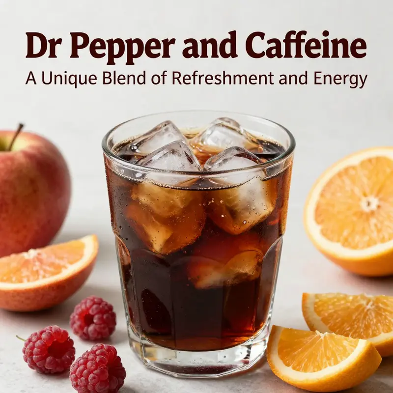 A can of Dr Pepper alongside a measuring cup to illustrate its caffeine content.