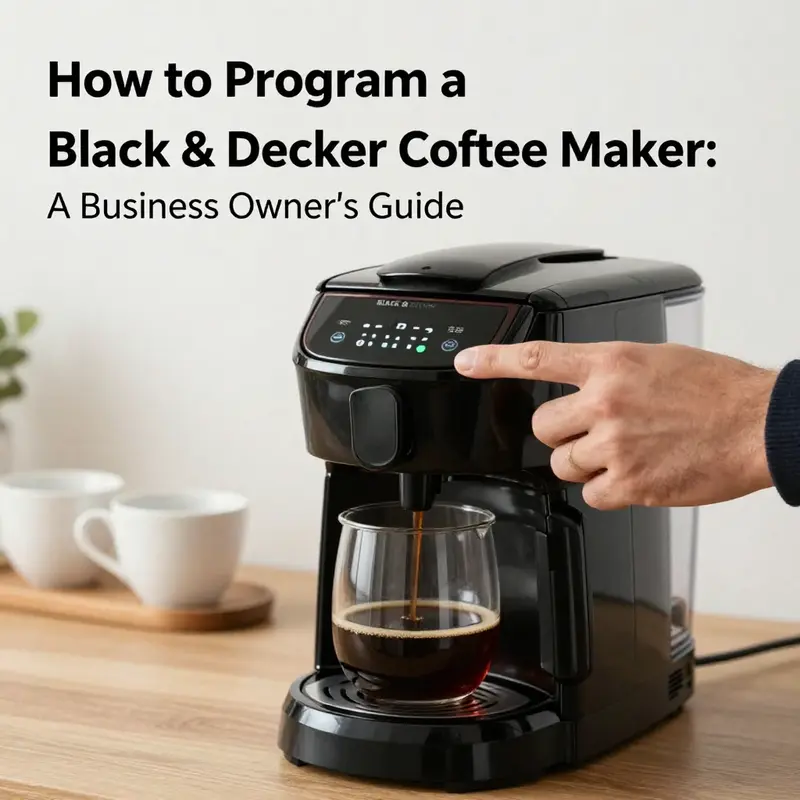 Setting the time on a Black & Decker coffee maker control panel.