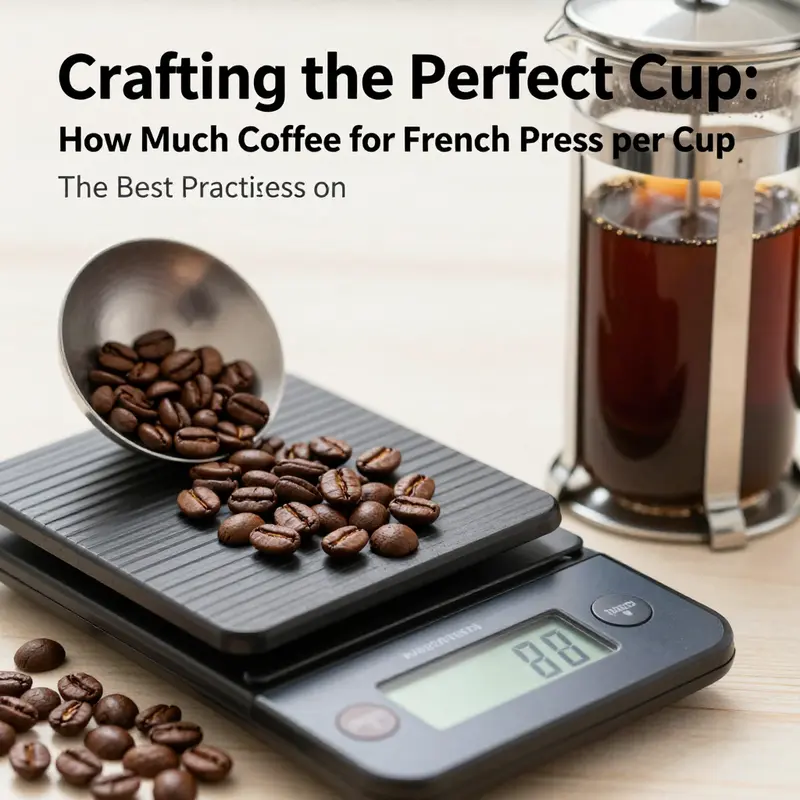 Standard coffee measurements in action with a French press and fresh coffee.