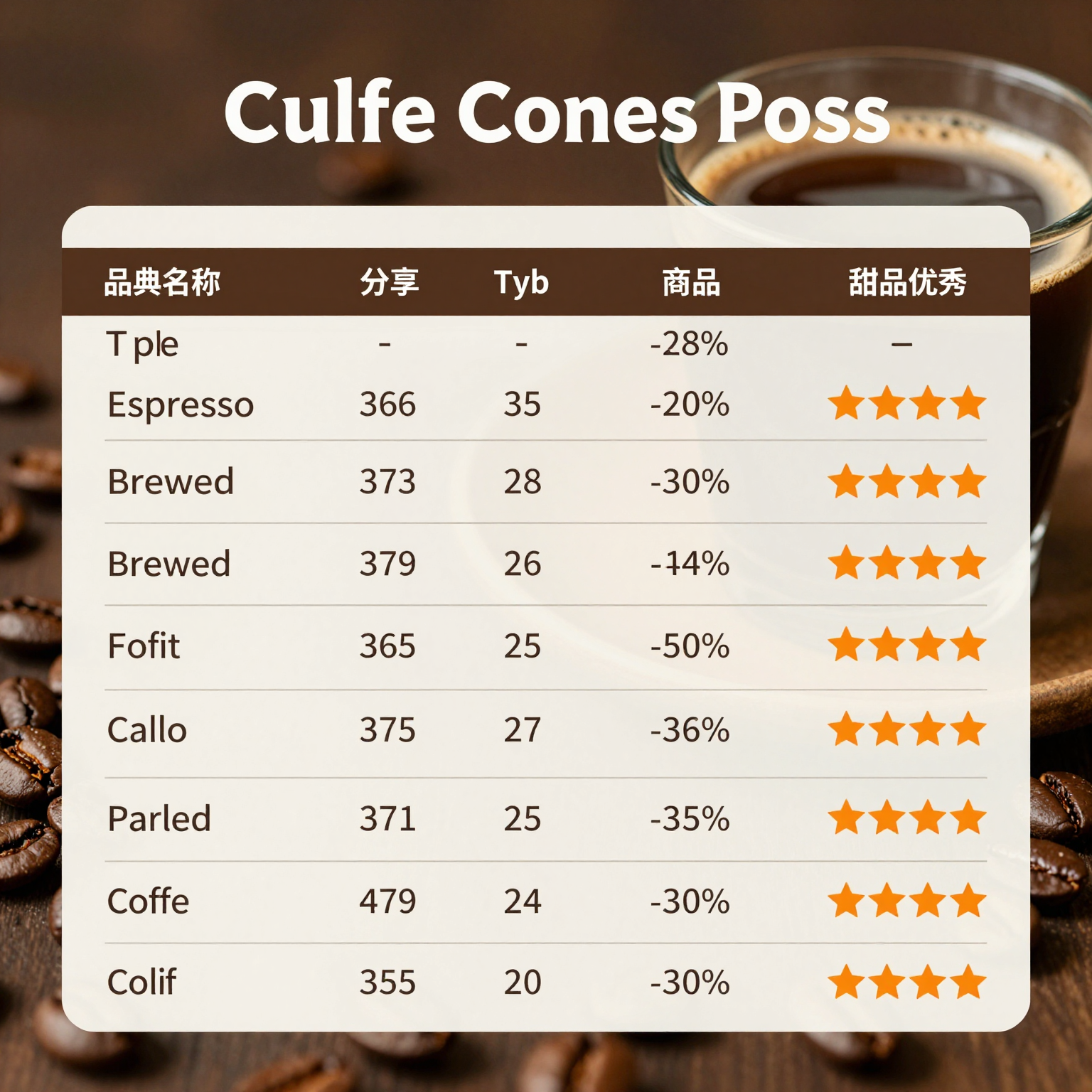 Coffee Products Comparison