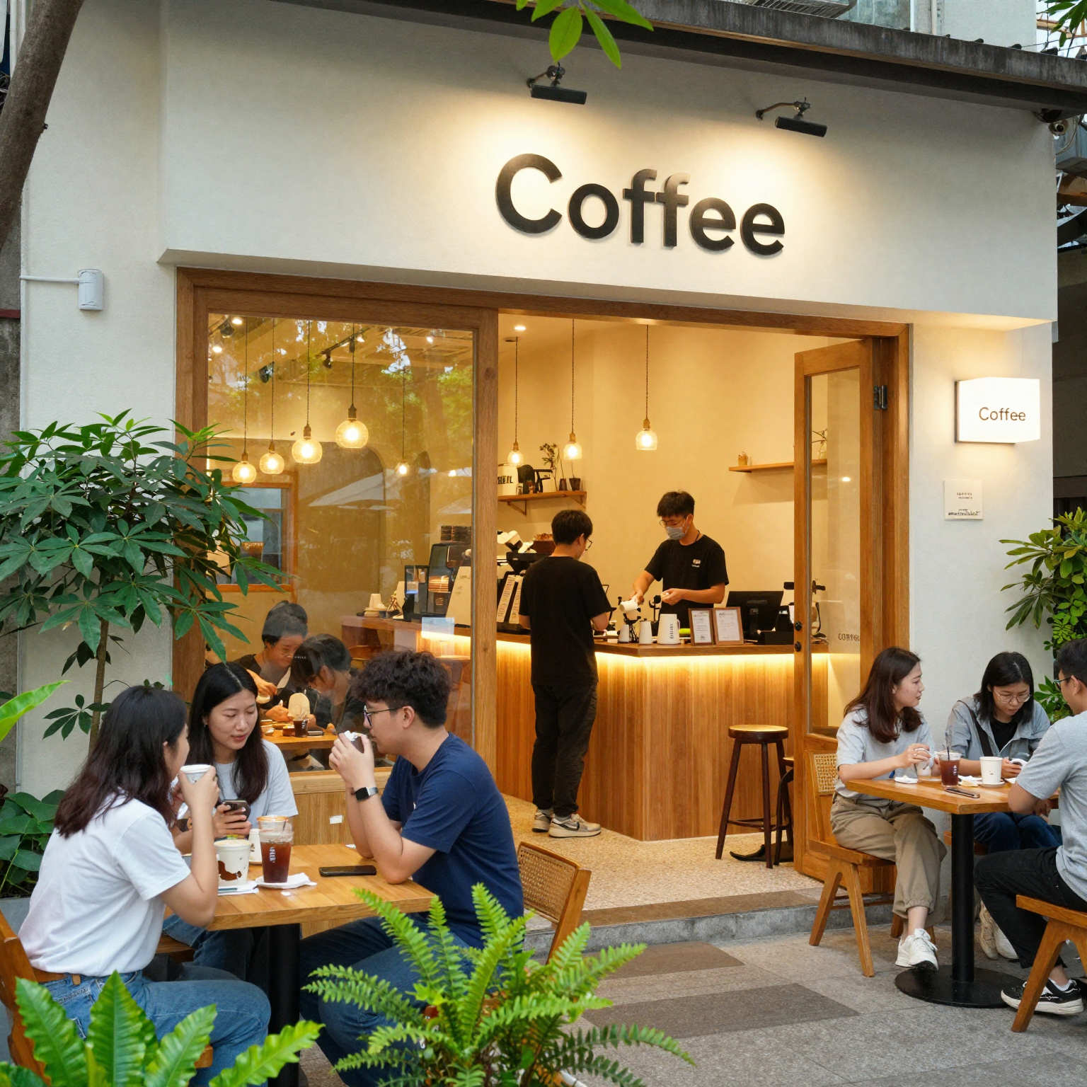 Welcoming Coffee Store Entrance